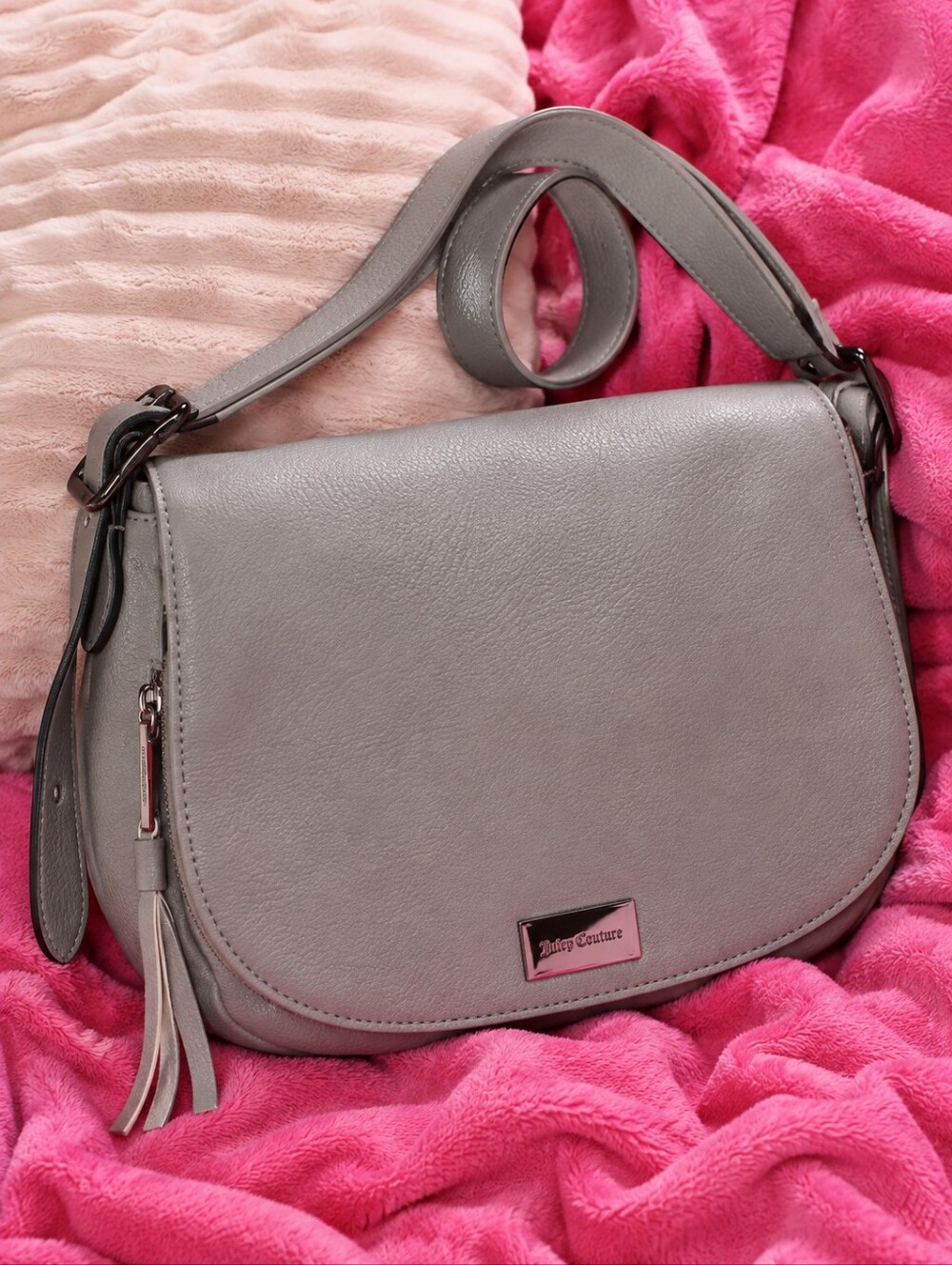 Juicy Couture Women's Gray Leather Shoulder Bag